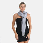 La Marey Merino Wool Scarf (170 x 65 cm) - Grey