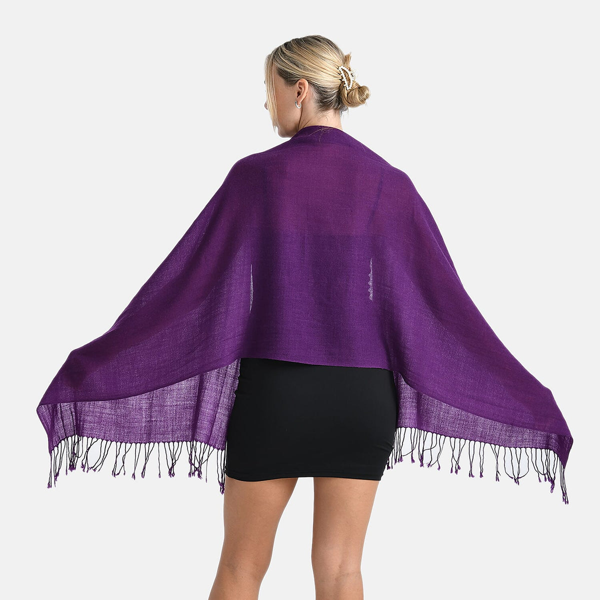 La Marey Merino Wool Scarf (170 x 65 cm) - Purple 8241166 3