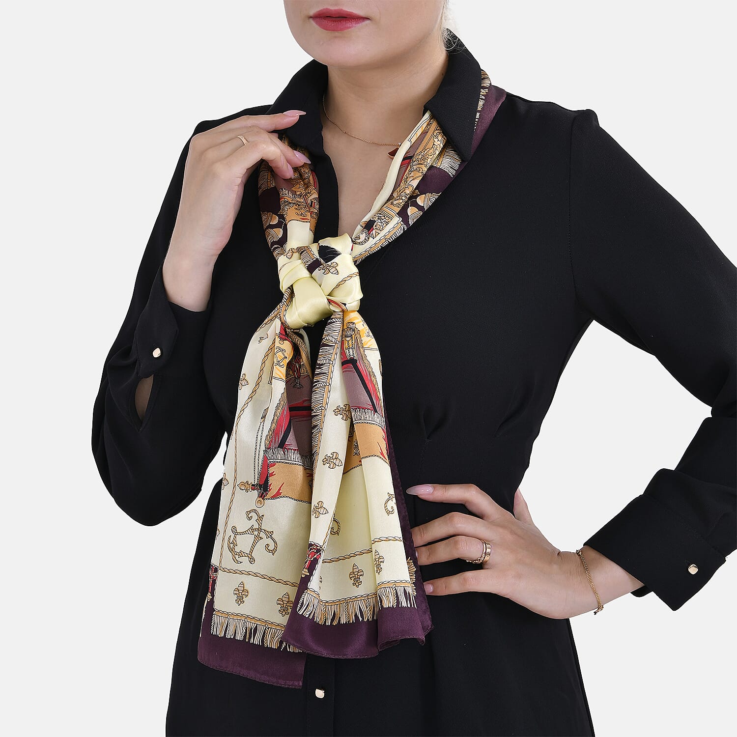 La Marey Pure Mulberry Silk Abstract Scarf 7813822 4
