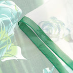 La Marey Mulberry Silk Floral Print Scarf (175 x 65cm) - Blue & Green
