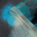 La Marey Mulberry Silk Printed Scarf (175 x 65cm) - Blue Black