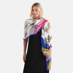 La Marey Mulberry Silk Printed Scarf (175 x 65cm) - Multi Colour