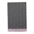 La Marey 100% Mulberry Silk Printed Scarf (Size 170x55cm) - Black, White & Red