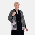 La Marey 100% Mulberry Silk Printed Scarf (Size 170x55cm) - Black, White & Red