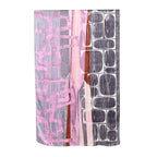 La Marey 100% Mulberry Silk Printed Scarf (Size 170x55cm) - Grey & Pink