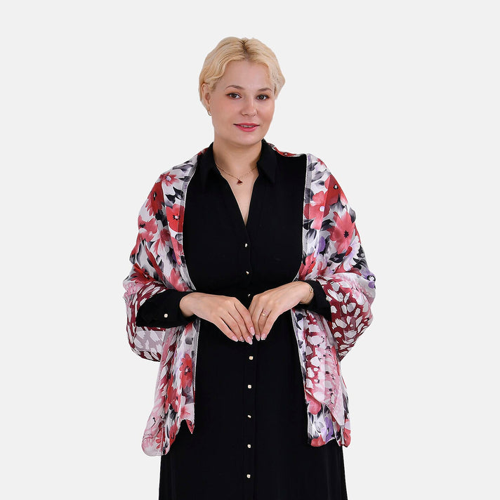 La Marey Mulberry Silk Printed Scarf (Size 55x170cm) 7834231 1