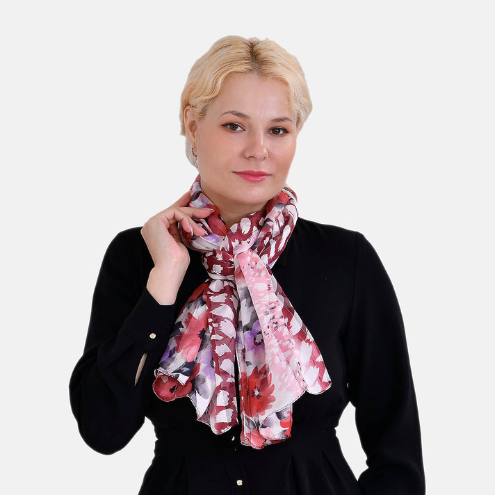 La Marey Mulberry Silk Printed Scarf (Size 55x170cm) 7834231 2