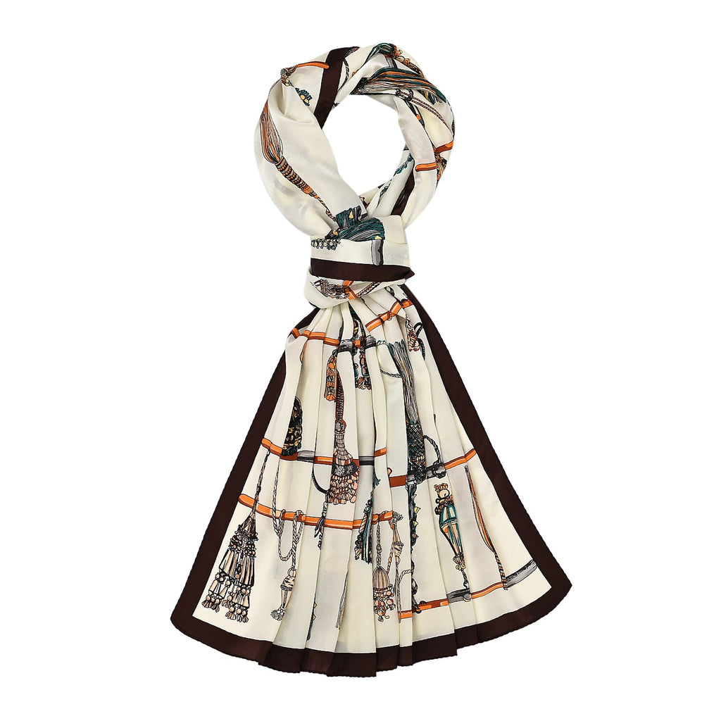 La Marey Mulberry Silk Printed Scarf  - Multi