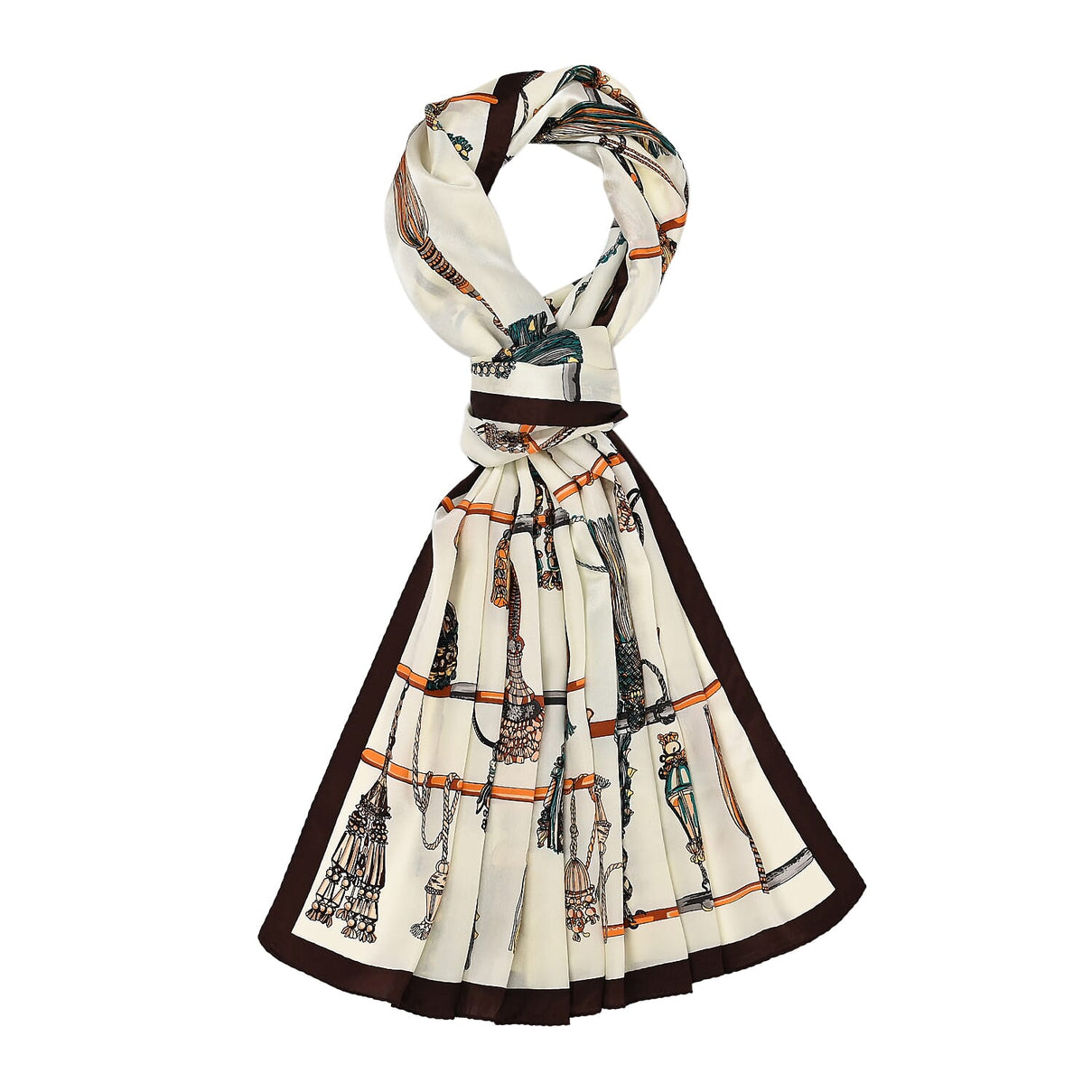 La Marey Mulberry Silk Printed Scarf - Black White and Red 7834241 0