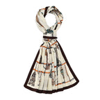 La Marey Mulberry Silk Printed Scarf  - Multi