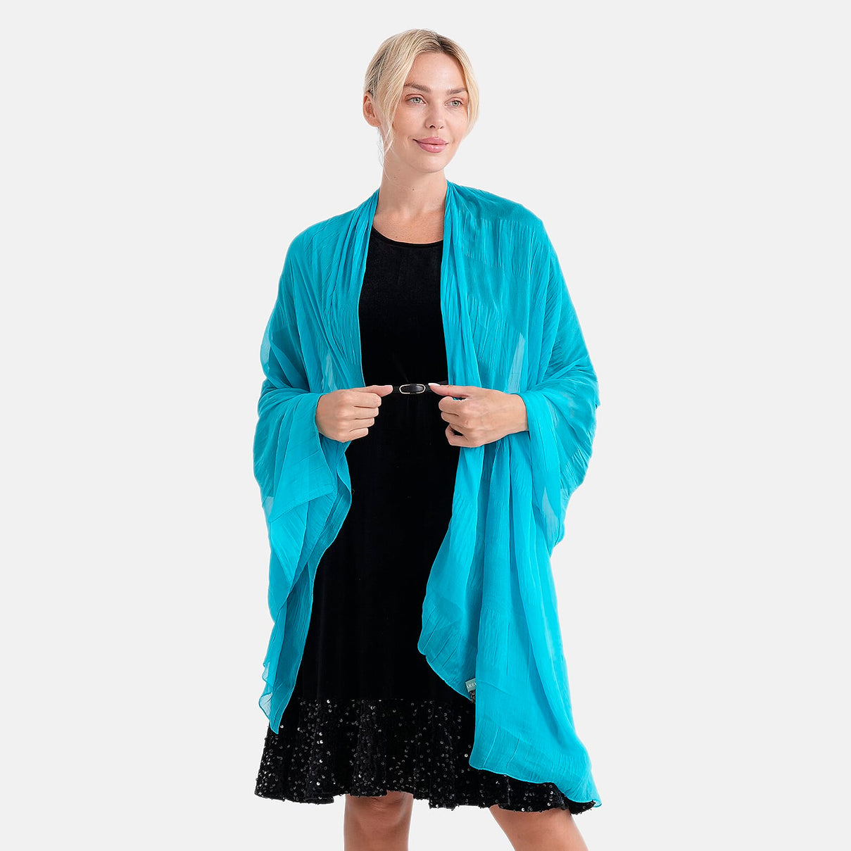 La Marey 100% Mulberry Silk Scarf (199 x 98cm) - Blue 8525911 0