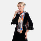 La Marey 100% Mulberry Silk Printed Scarf (170 x 55cm) - Multicolour