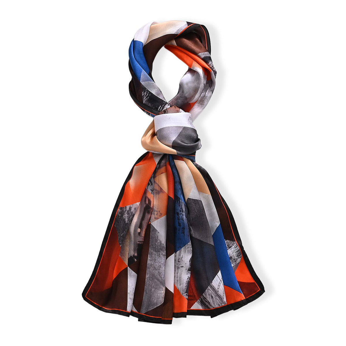 La Marey 100% Mulberry Silk Printed Scarf (170 x 55cm) - Multicolour V32556518 5