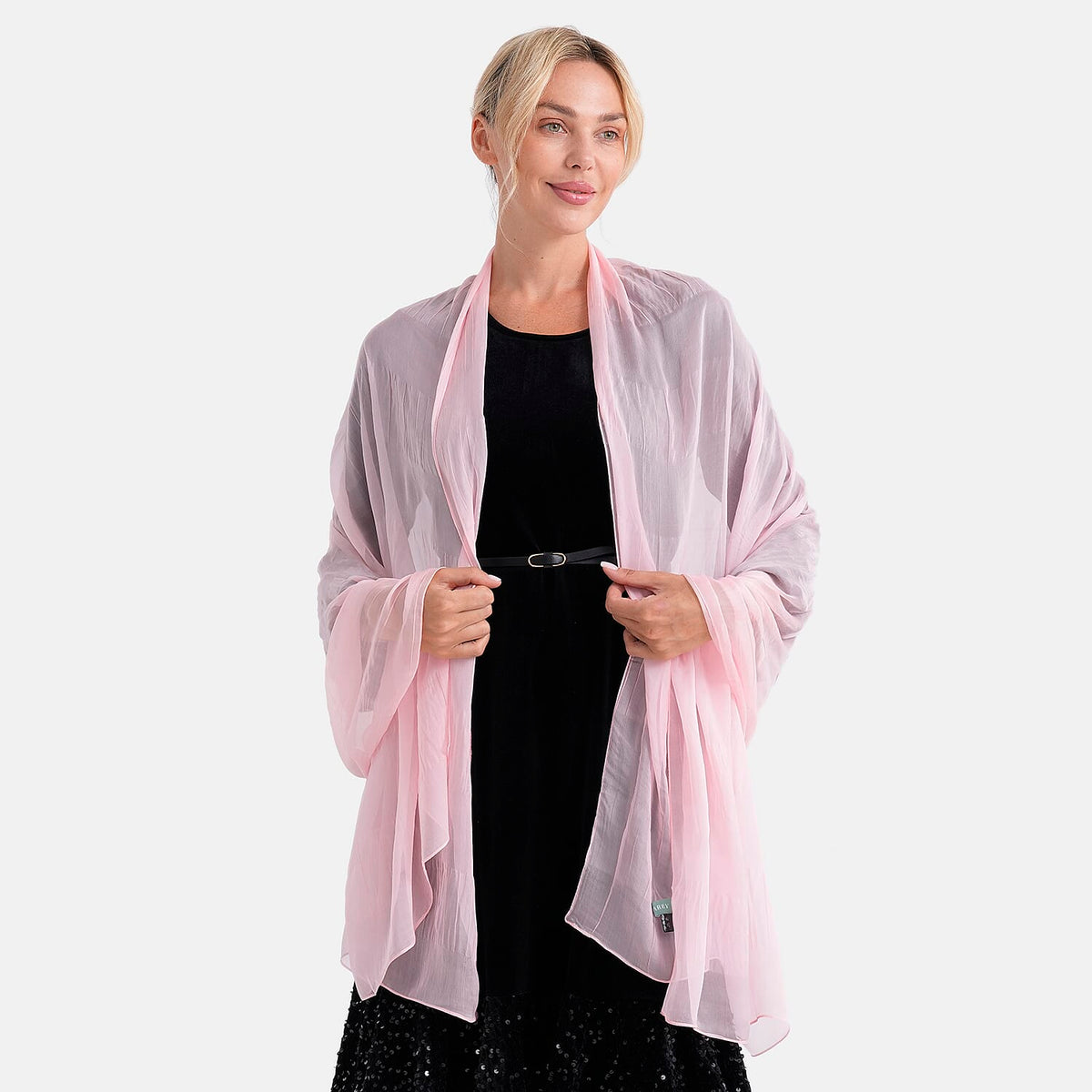 La Marey 100% Mulberry Silk Scarf (196 x 97cm) - Pink V32577080 0