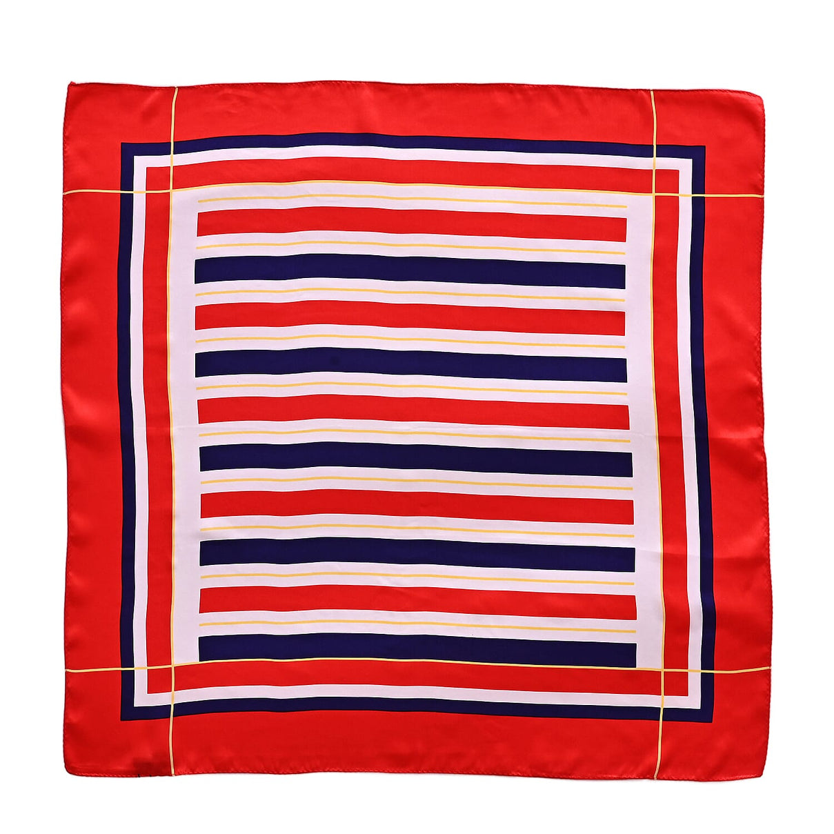 La Marey 100% Mulberry Silk Scarf (70 x 70cm) - Red &amp; Navy 8525913 6
