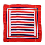 La Marey 100% Mulberry Silk Scarf (70 x 70cm) - Red & Navy