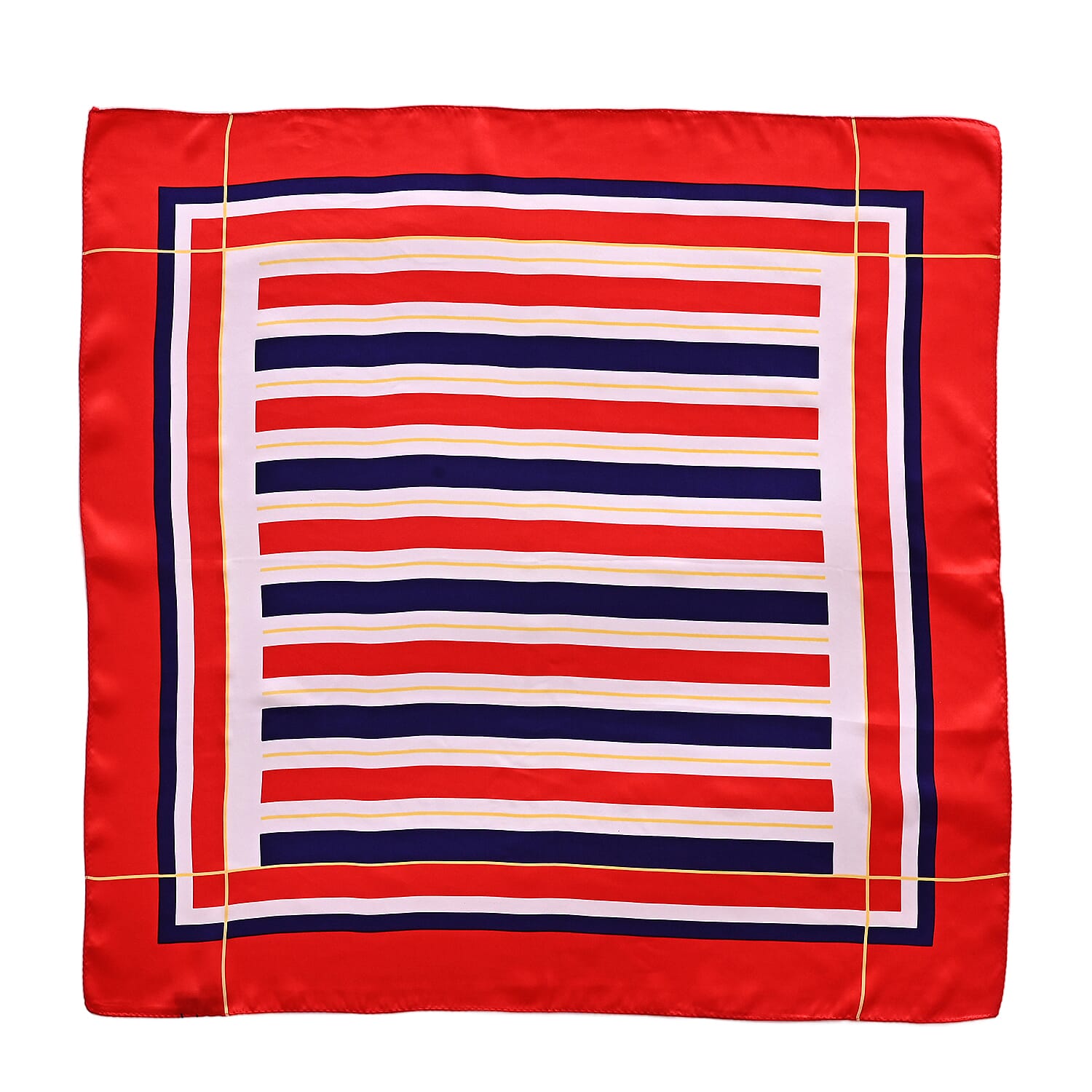 La Marey 100% Mulberry Silk Scarf (70 x 70cm) - Red &amp; Navy 8525913 6