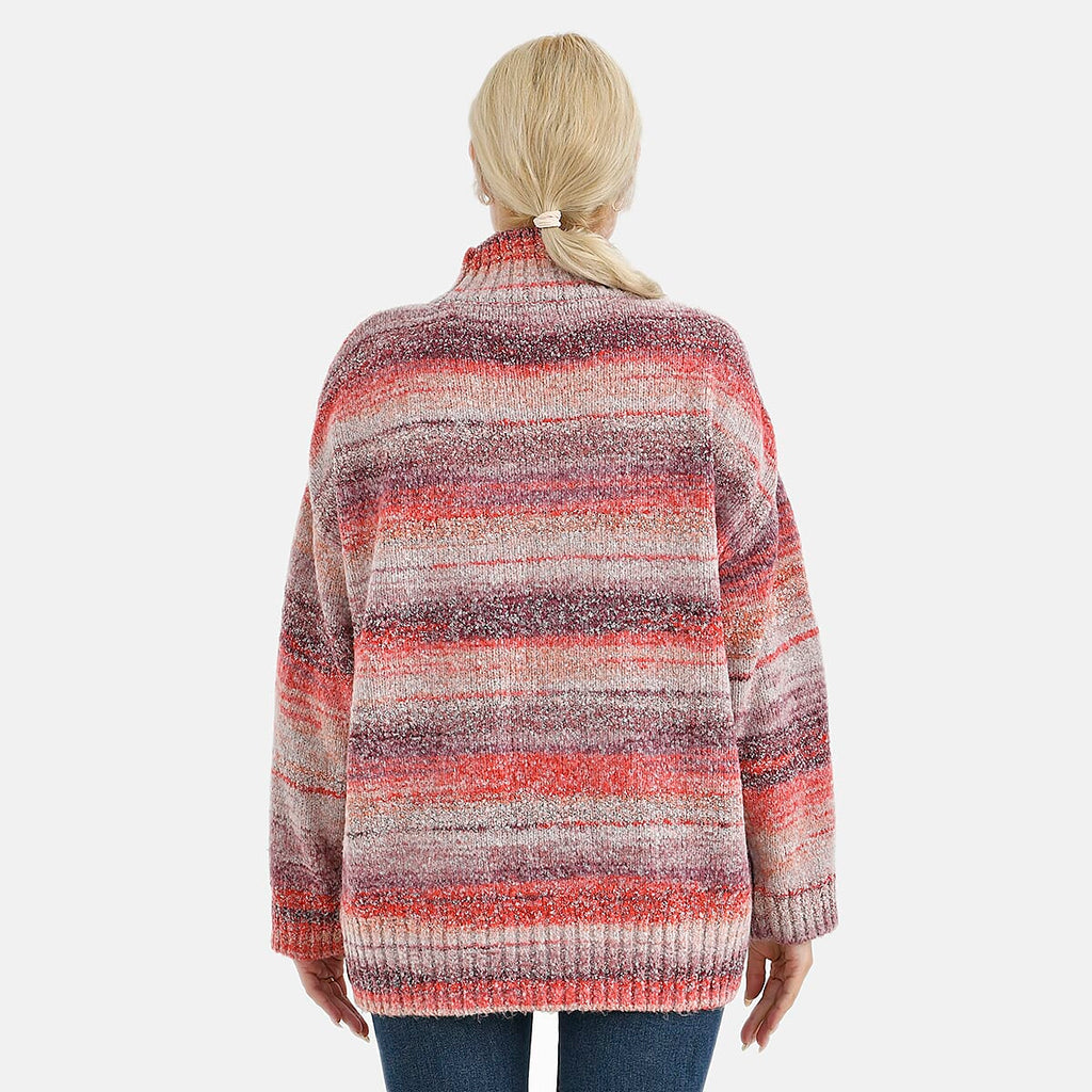 La Marey Acrylic Striped Sweater - Red