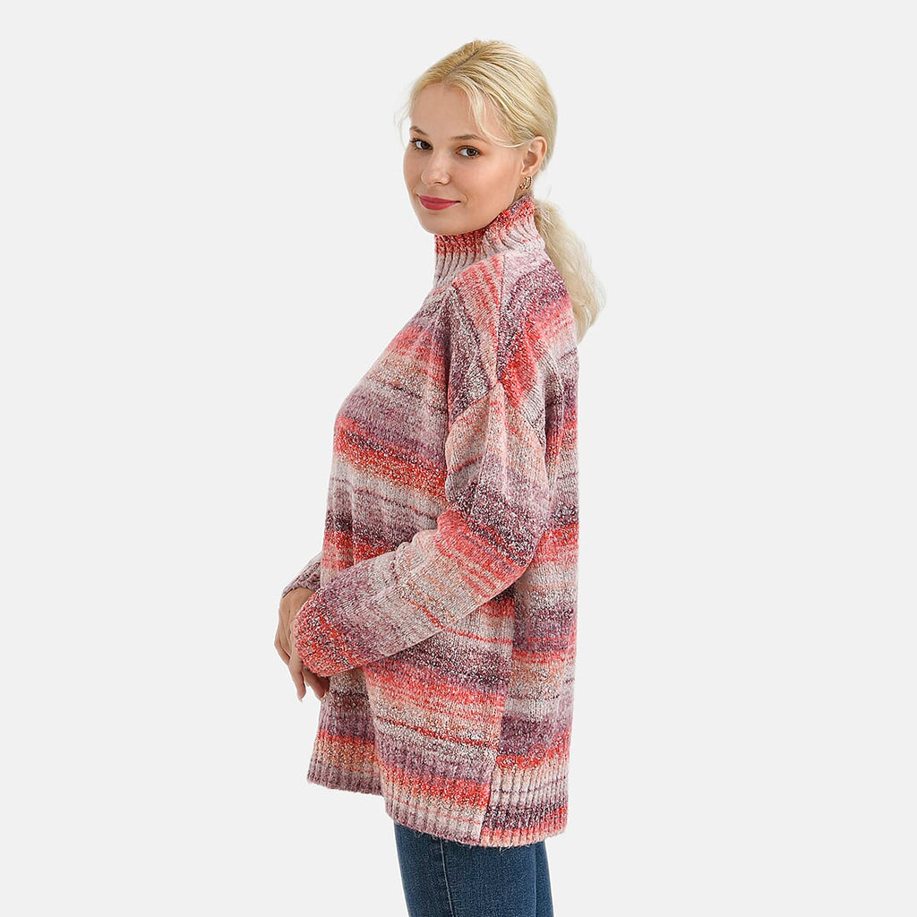 La Marey Acrylic Striped Sweater - Red