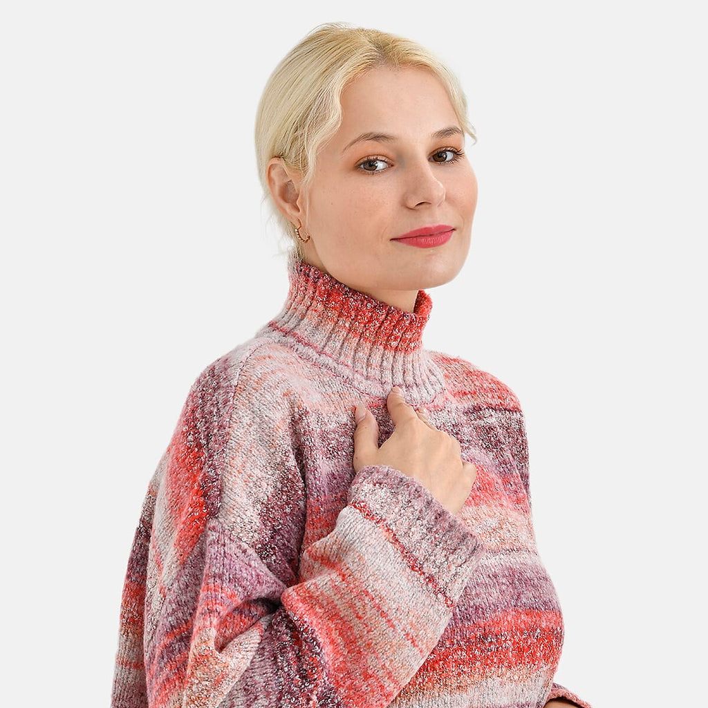 La Marey Acrylic Striped Sweater - Red