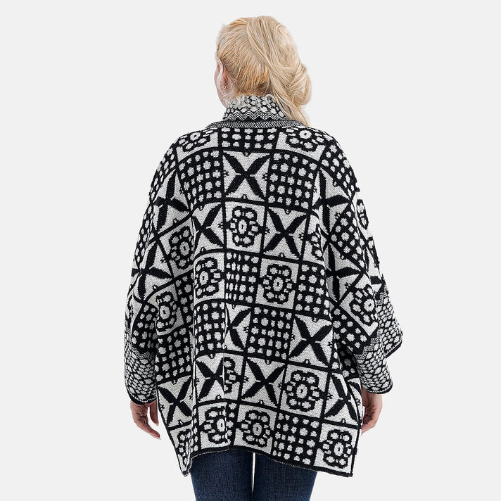 La Marey Oversized Cardigan (Size 10 to 22) - Black &amp; White 8201251 2