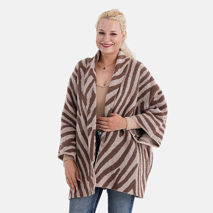 La Marey Oversized Cardigan (Size 10 to 22) - Chocolate 8201252 1