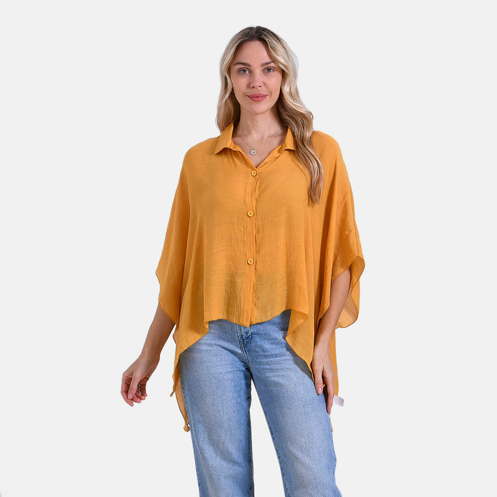 La Marey Oversized Longline Shirt with Short Sleeves 8032063 1