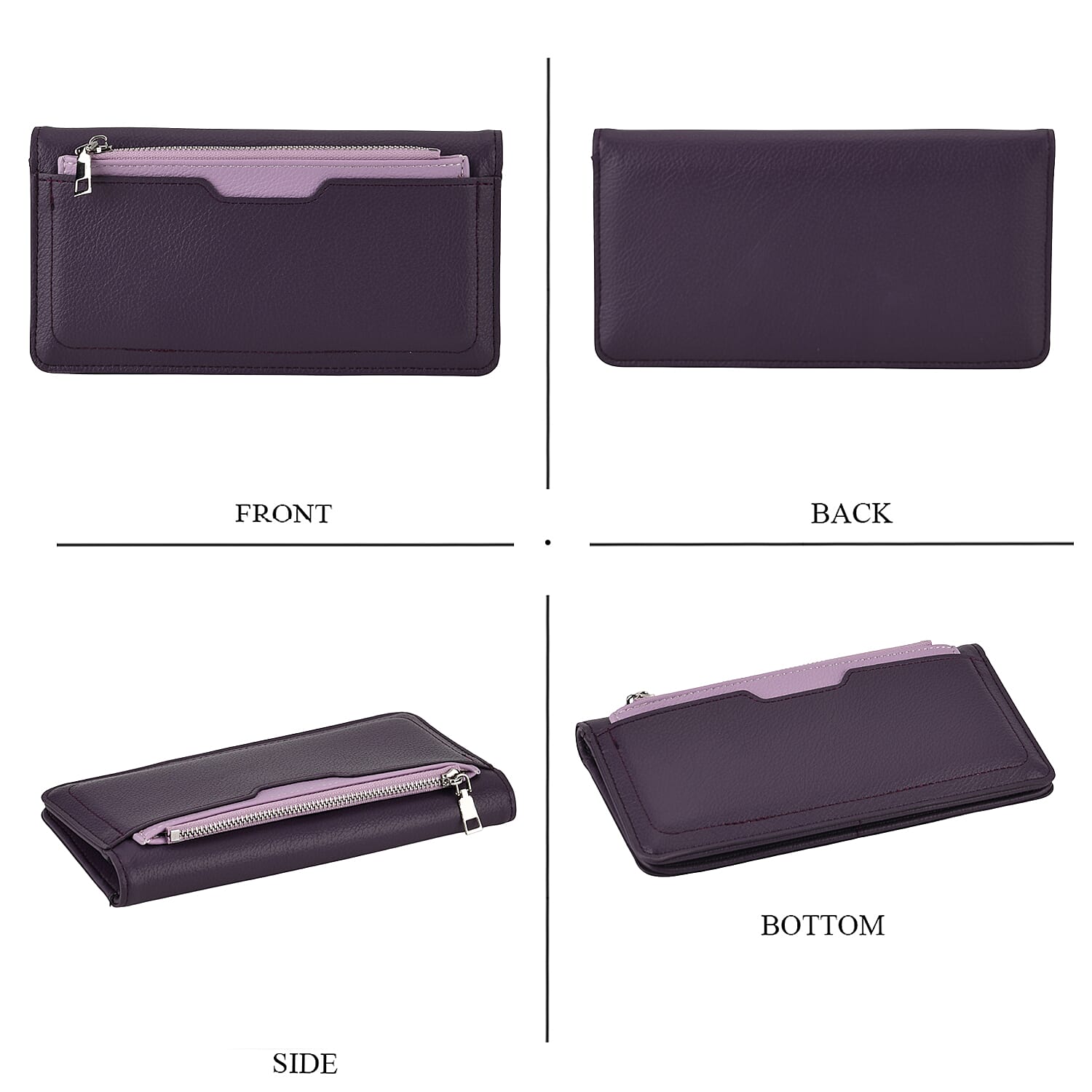 La Marey - Set of 2 RFID Blocking Wallet &amp; Card Holder - Dark &amp; Light Purple 8377063 5