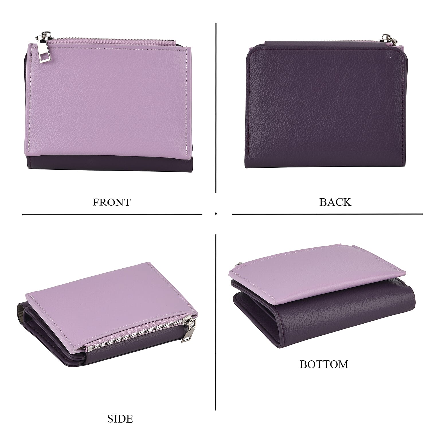 La Marey - Set of 2 RFID Blocking Wallet &amp; Card Holder - Dark &amp; Light Purple 8377063 8