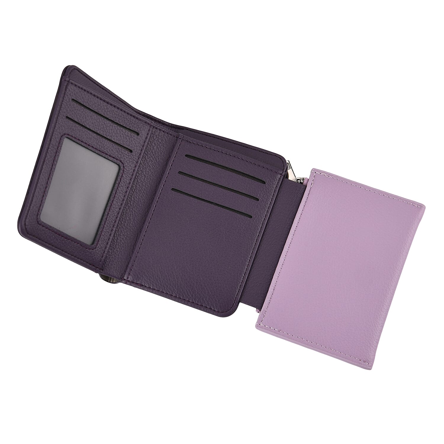 La Marey - Set of 2 RFID Blocking Wallet &amp; Card Holder - Dark &amp; Light Purple 8377063 10