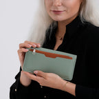 La Marey - Set of 2 RFID Blocking Wallet & Card Holder - Green & Tan