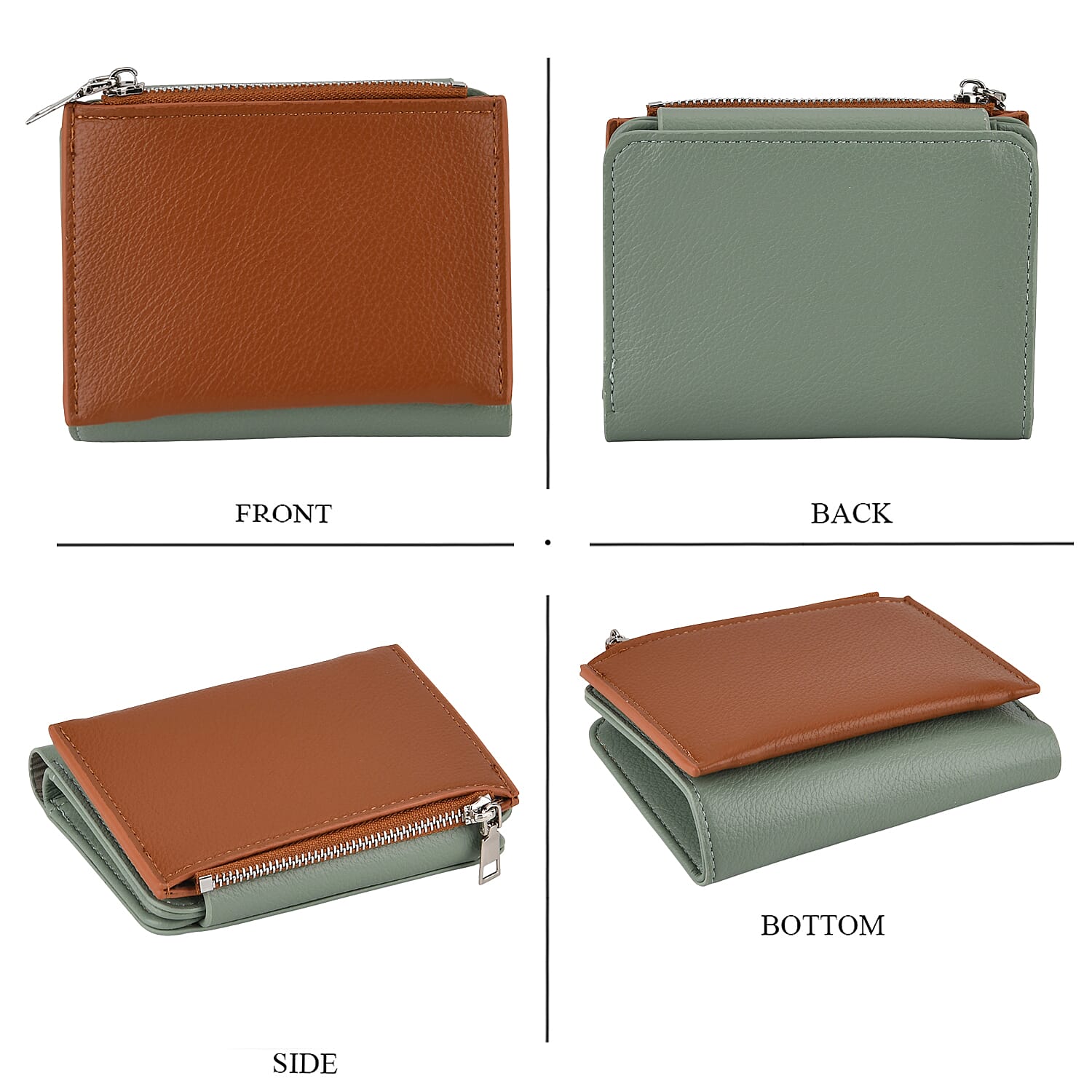 La Marey - Set of 2 RFID Blocking Wallet &amp; Card Holder - Green &amp; Tan V32374159 8