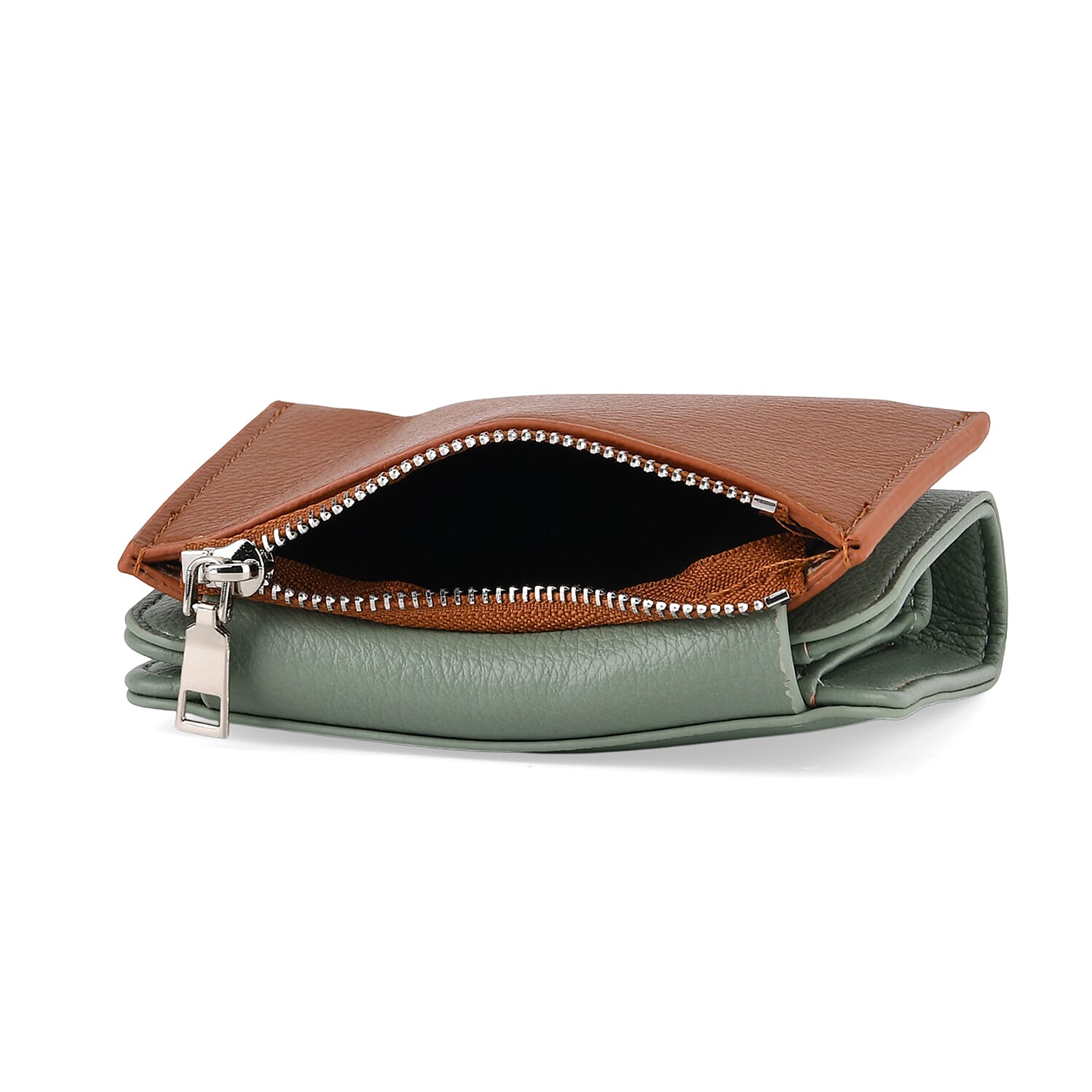 La Marey - Set of 2 RFID Blocking Wallet &amp; Card Holder - Green &amp; Tan V32374159 9