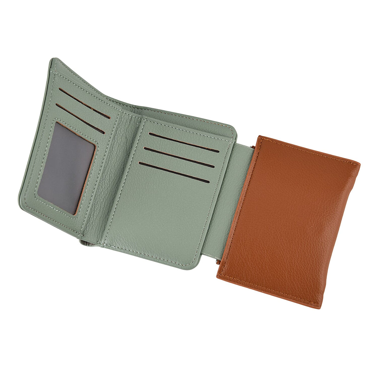 La Marey - Set of 2 RFID Blocking Wallet &amp; Card Holder - Green &amp; Tan V32374159 10
