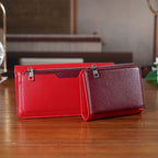 La Marey - Set of 2 RFID Blocking Wallet & Card Holder - Red & Burgundy