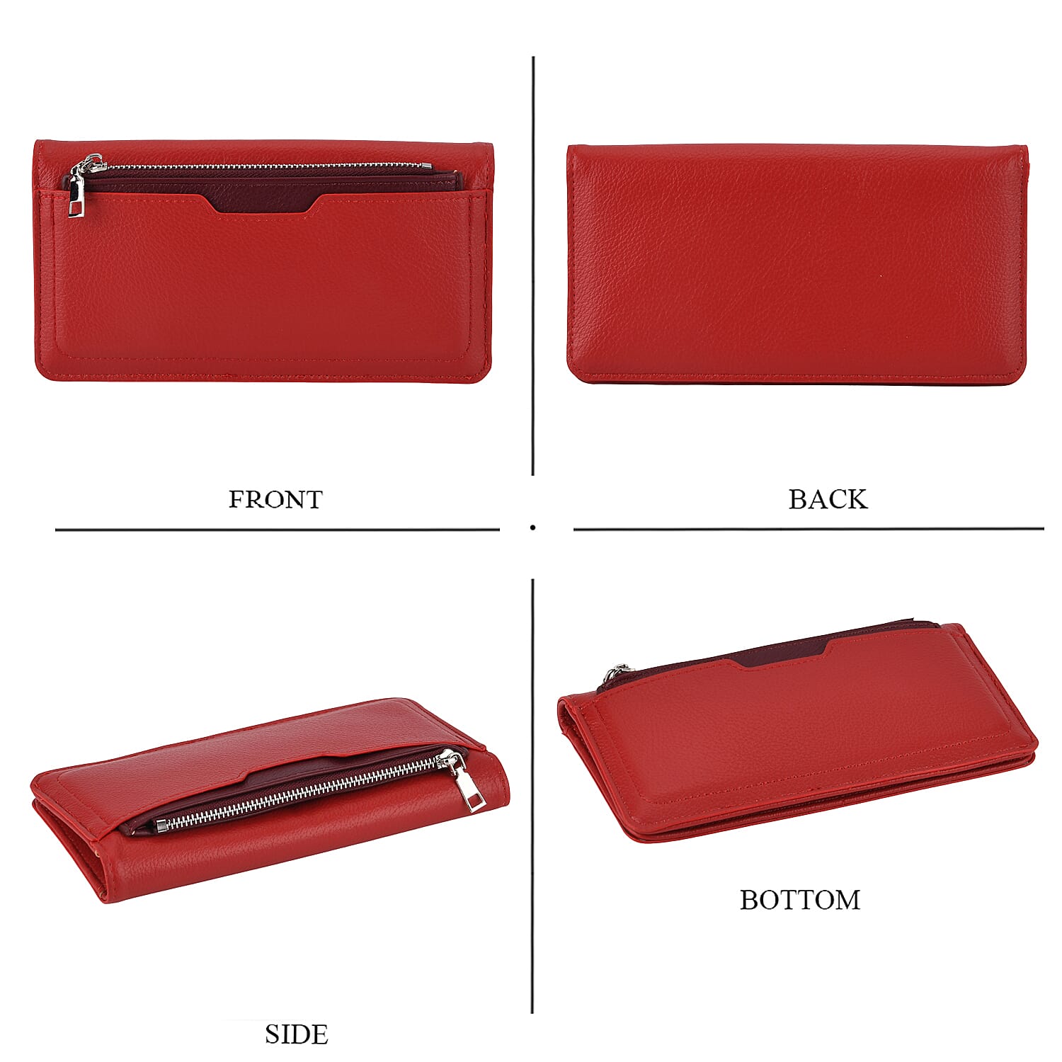 La Marey - Set of 2 RFID Blocking Wallet &amp; Card Holder - Red &amp; Burgundy 8377009 5