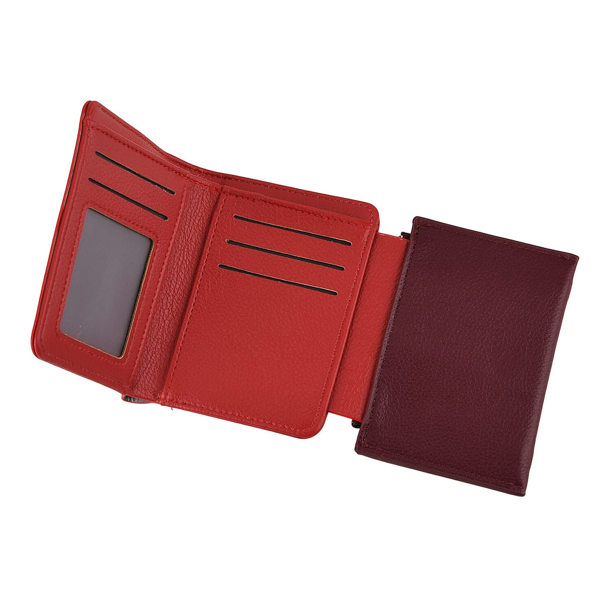 La Marey - Set of 2 RFID Blocking Wallet &amp; Card Holder - Red &amp; Burgundy 8377009 10