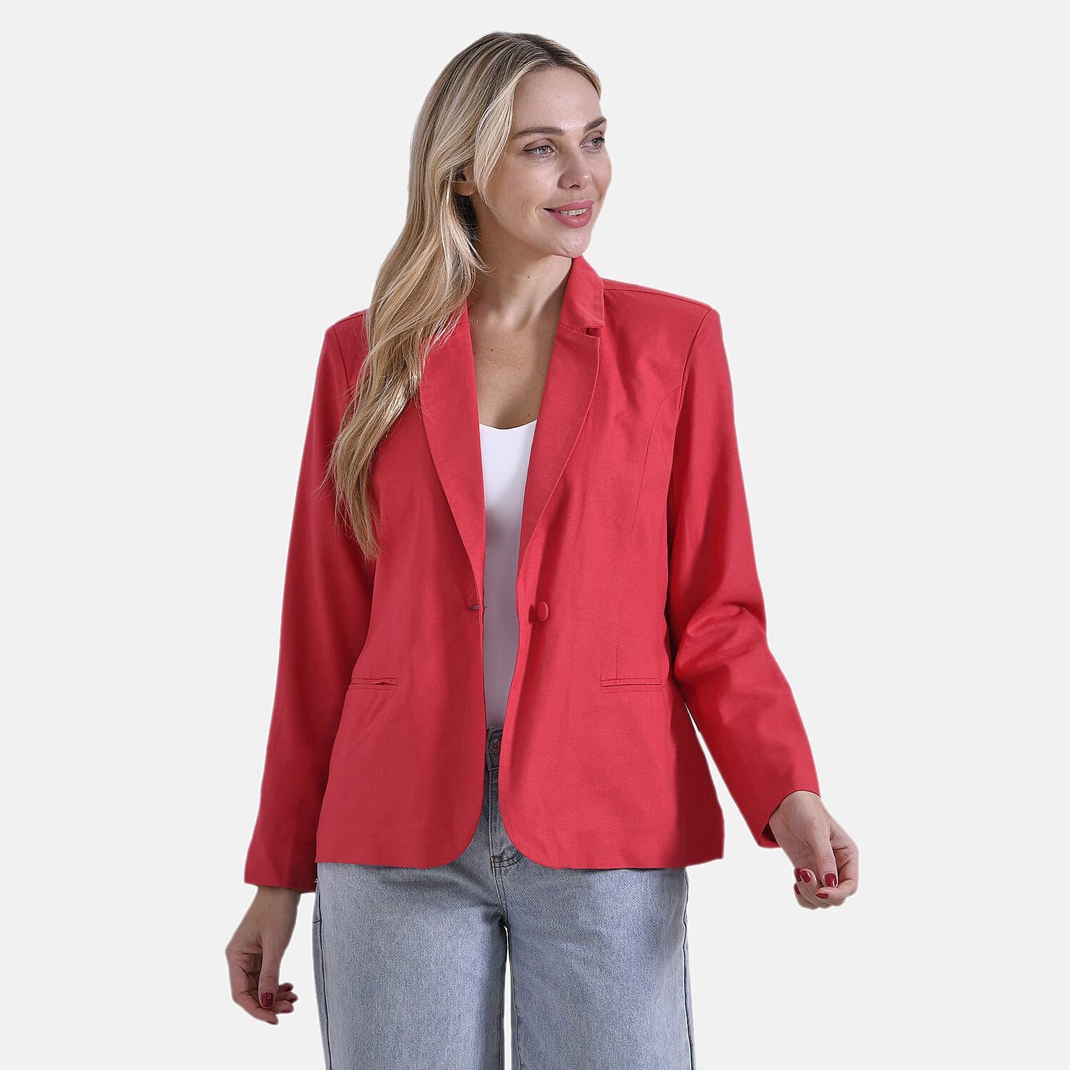 La Marey Classic Linen-Blend Blazer with Notched Lapels 7956214 3