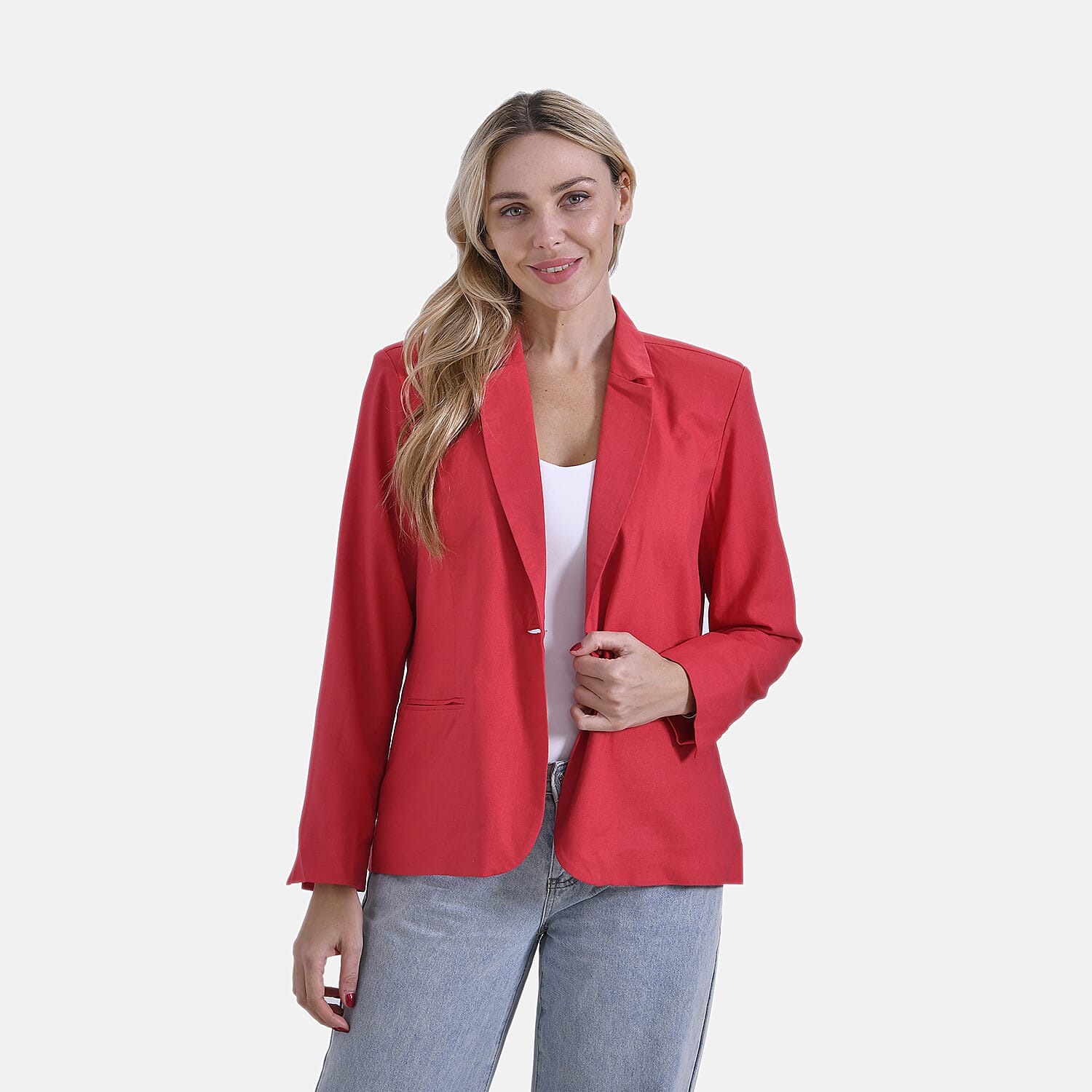 La Marey Classic Linen-Blend Blazer with Notched Lapels 7956214 4