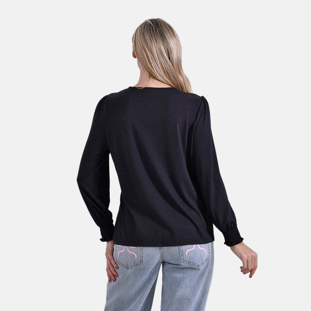 La Marey V-Neck Blouse with Lace Detail V32680929 2