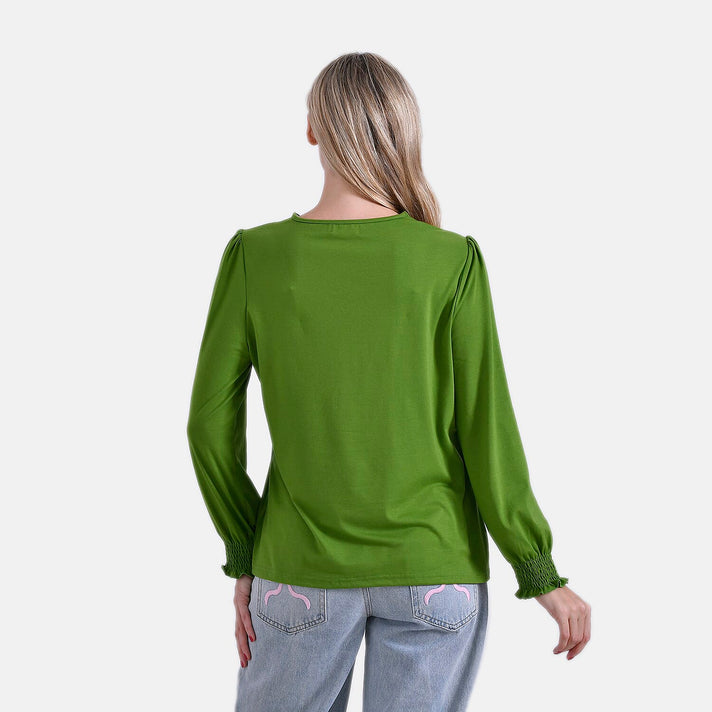 La Marey V-Neck Blouse with Lace Detail V32368424 2
