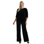 La Marey Pearl Detail Velvet Blouse (Size - L-XL) - Classic Black