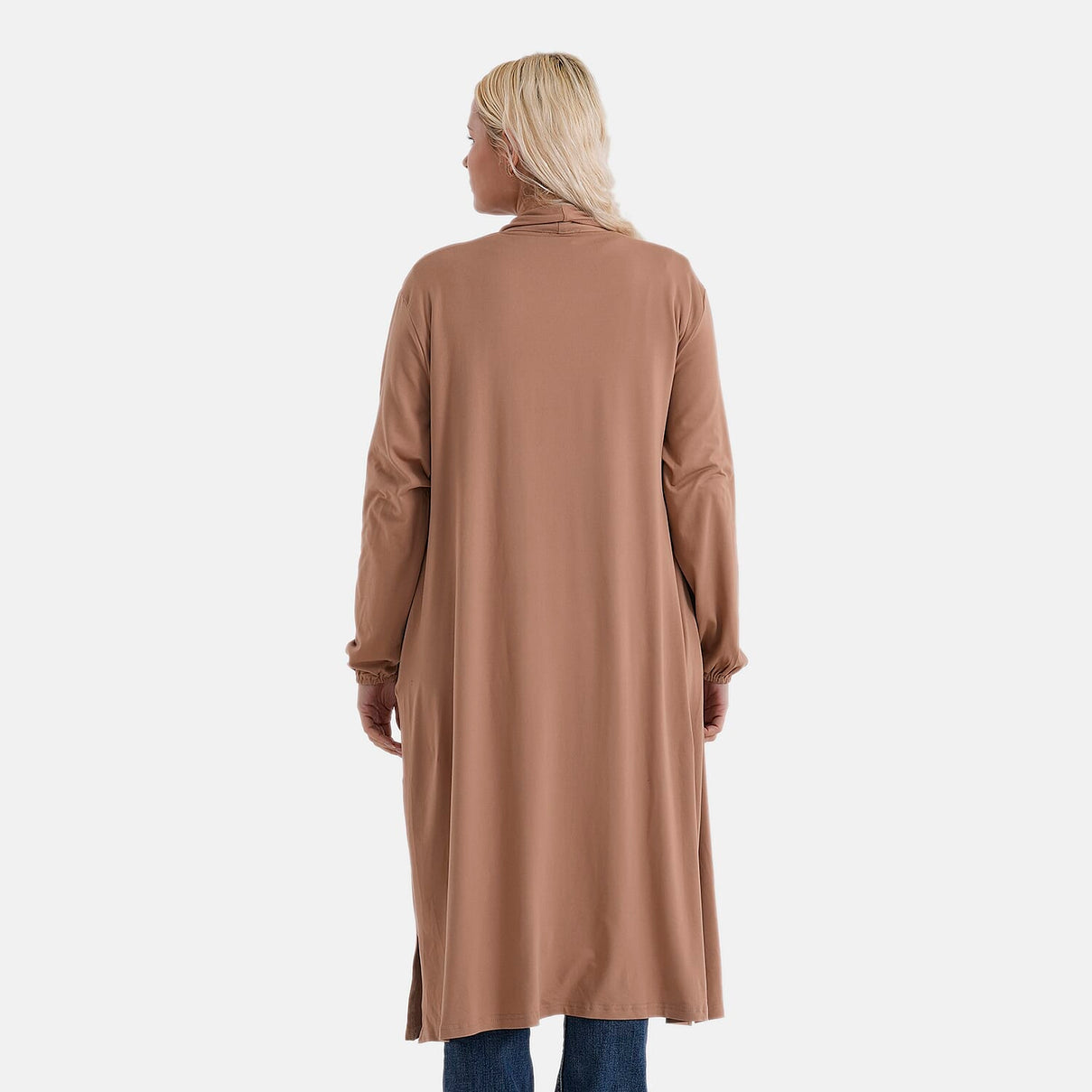 La Marey Longline Knitted Jersey Cardigan (Size 16 to 20) - Brown 8360177 2