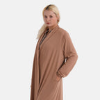 La Marey Longline Knitted Jersey Cardigan (Size 16 to 20) - Brown