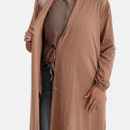 La Marey Longline Knitted Jersey Cardigan (Size 16 to 20) - Brown