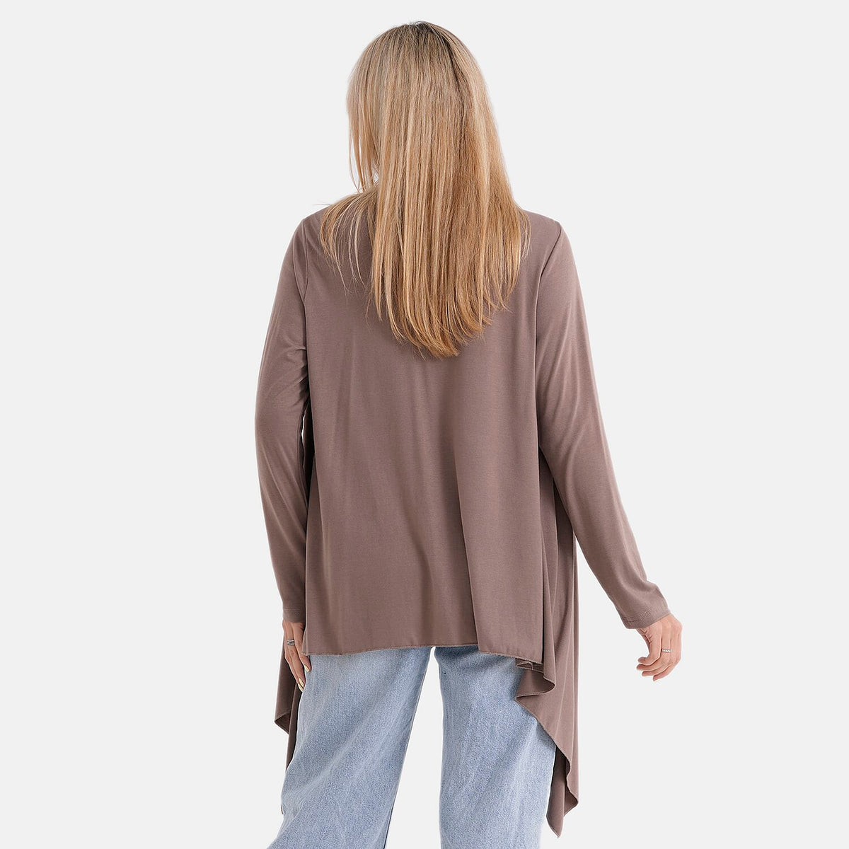 La Marey Waterfall Longline Cardigan (One Size) - Mocha V32590784 3