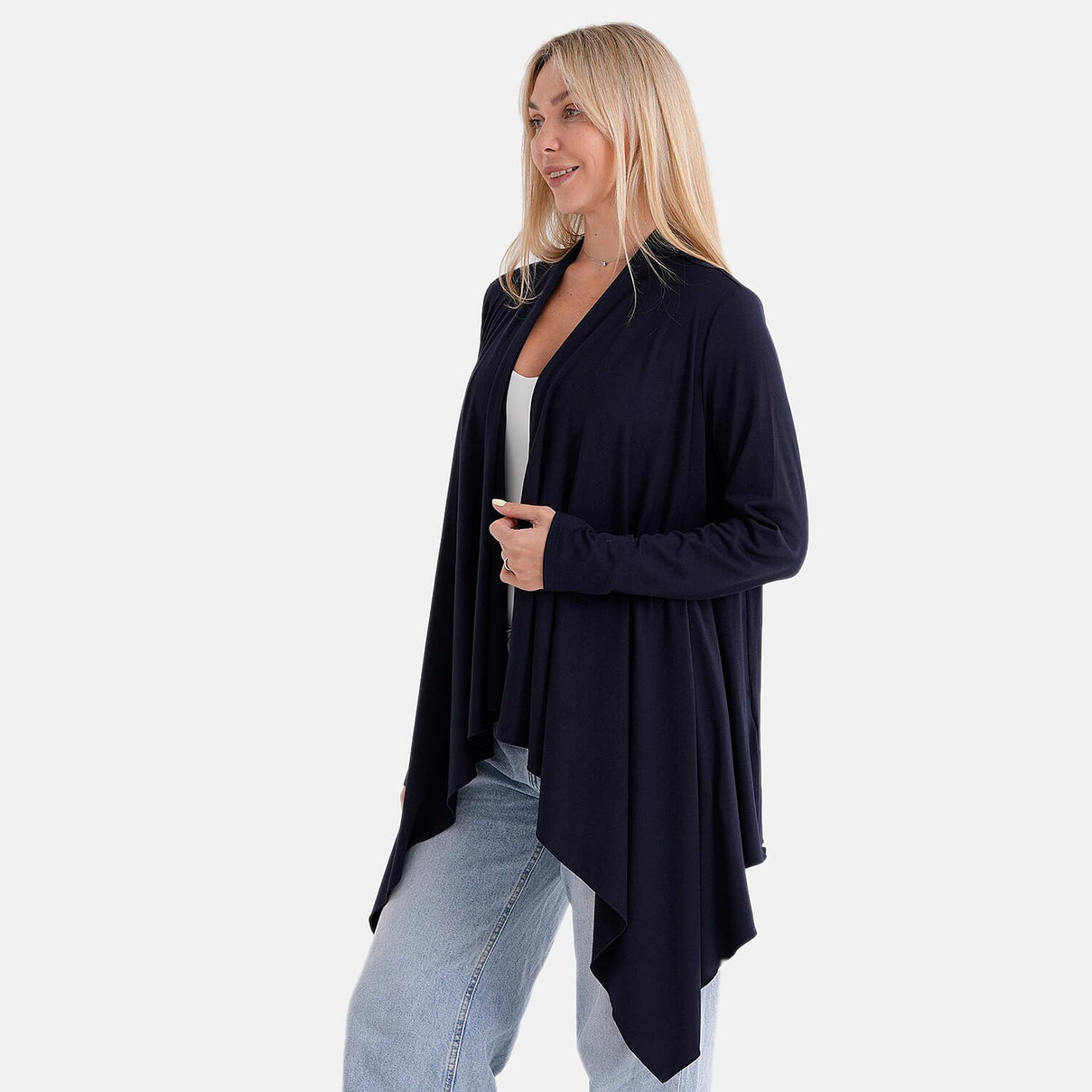 La Marey Waterfall Longline Cardigan (One Size) - Navy 8414802 4