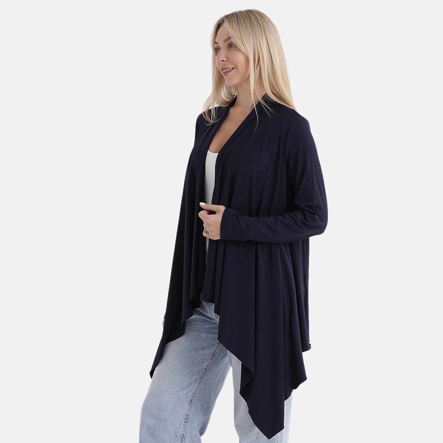 La Marey Waterfall Longline Cardigan (One Size) - Navy 8414802 4