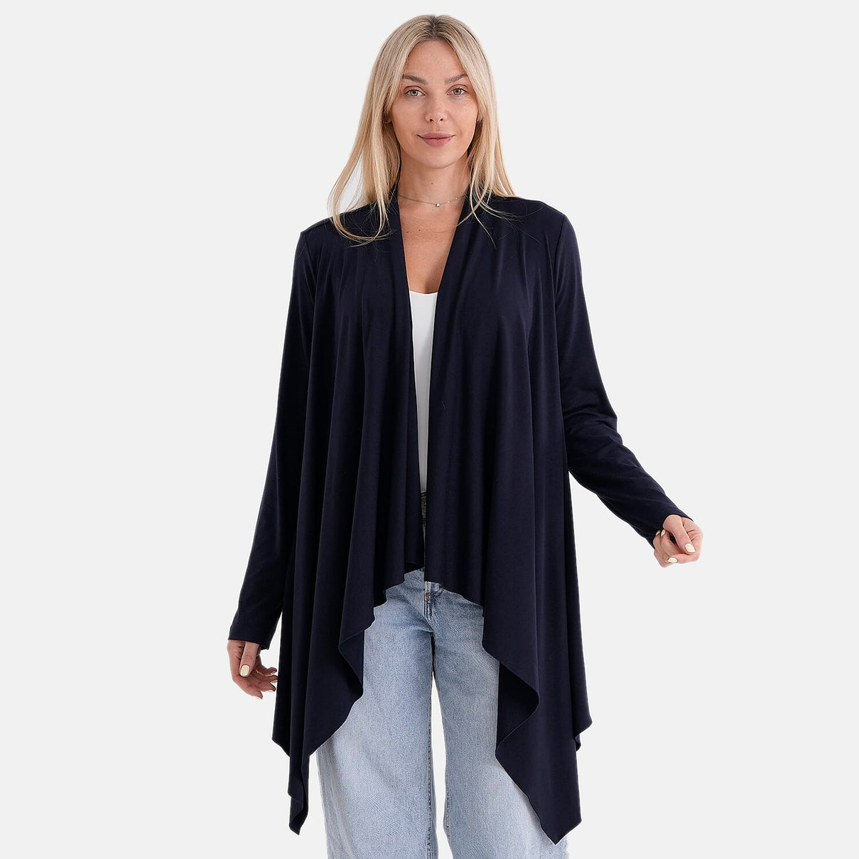La Marey Waterfall Longline Cardigan (One Size) - Navy 8414802 5