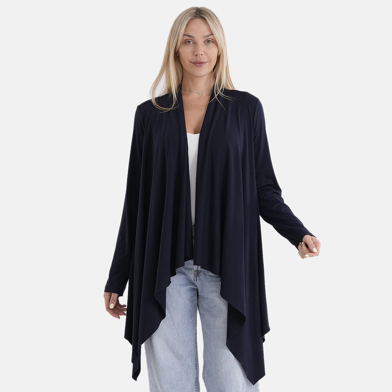 La Marey Waterfall Longline Cardigan (One Size) - Navy 8414802 5